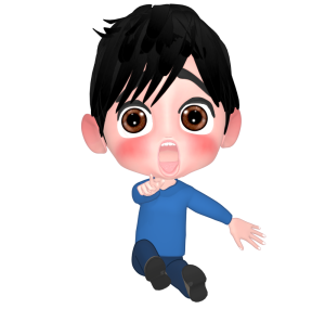 何かに驚く男性のイラスト
