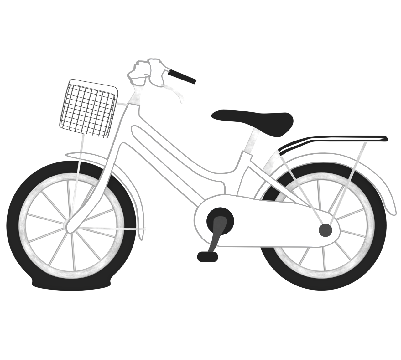 front wheel puncture bicycle img