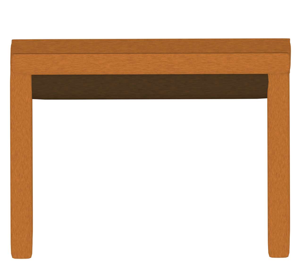 正面から見る木製テーブルのイラスト