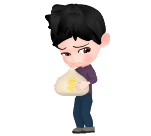 倹約家のイラスト