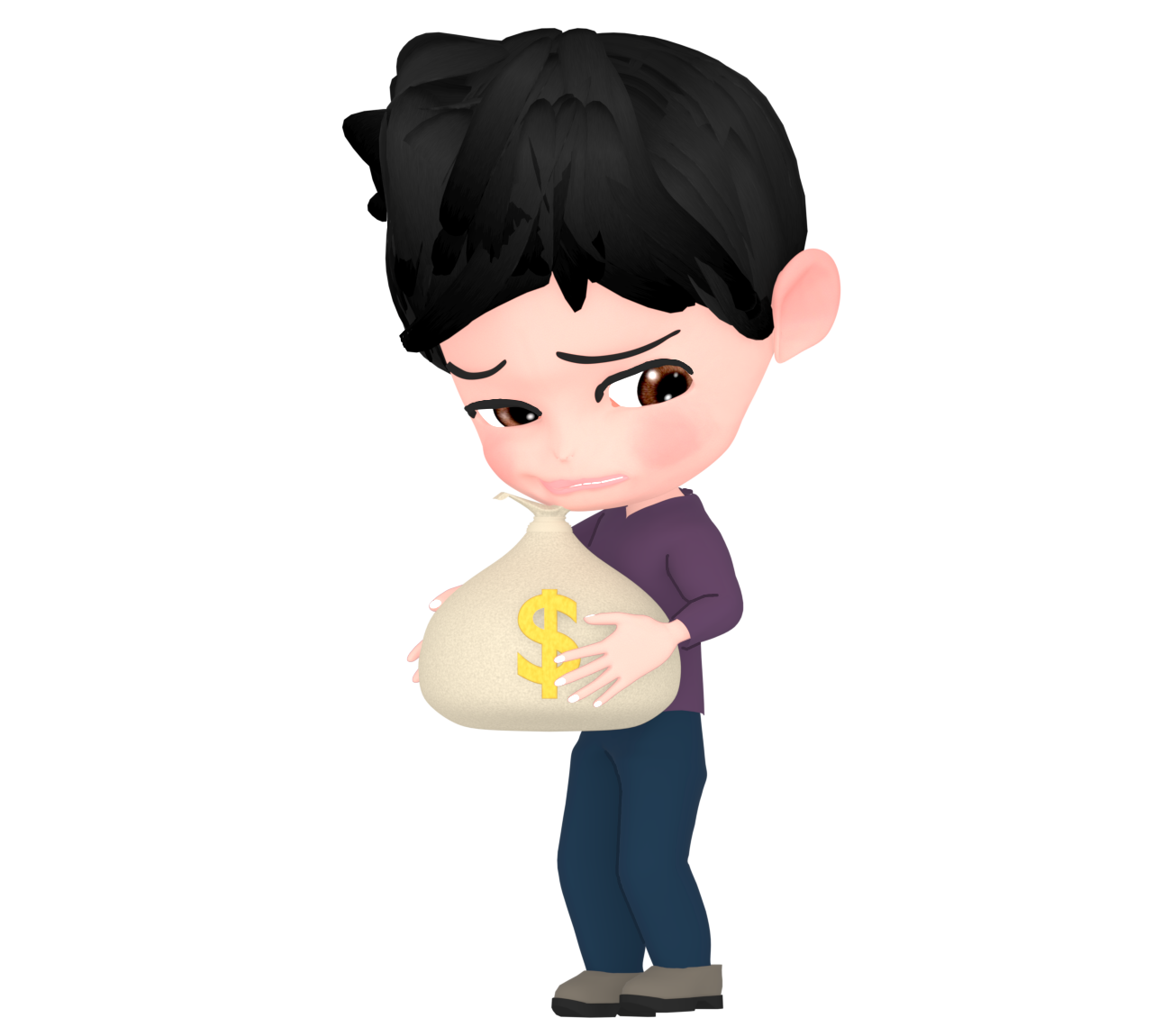 倹約家のイラスト