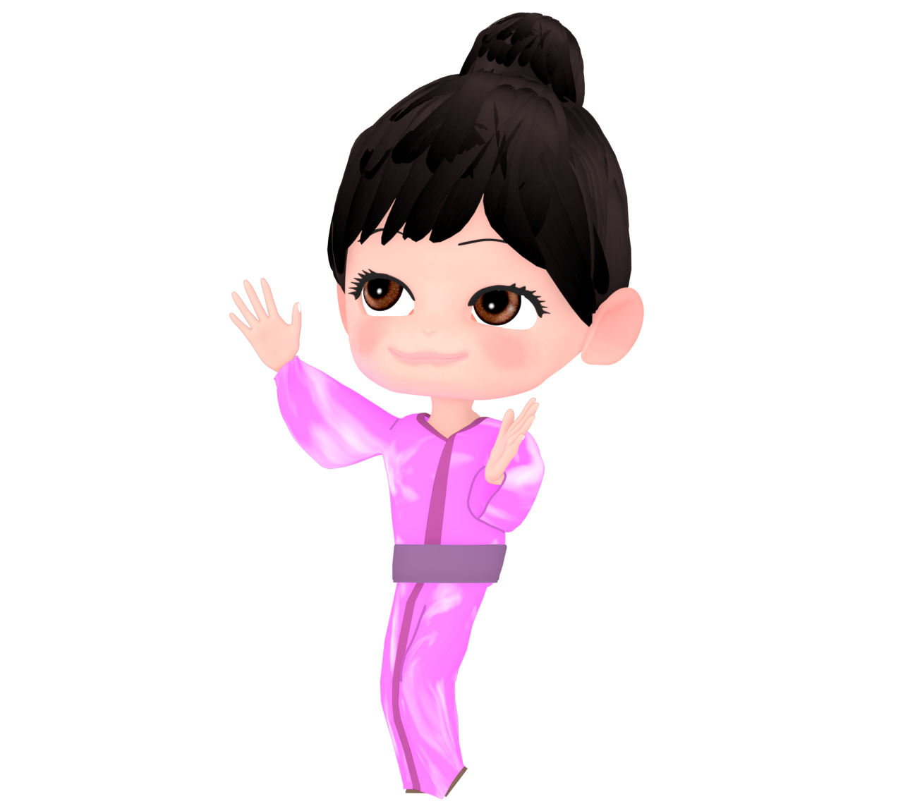 楽しく盆踊りをする女性のイラスト