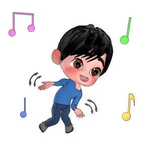 楽しくダンスを踊る男性のイラスト