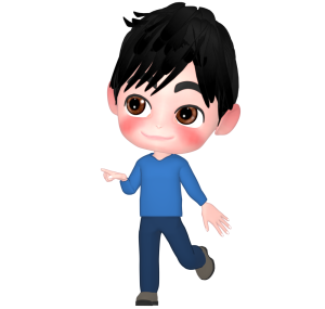 楽しく指をさす男性のイラスト