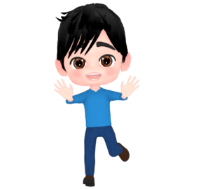 楽しく驚かせる男性のイラスト