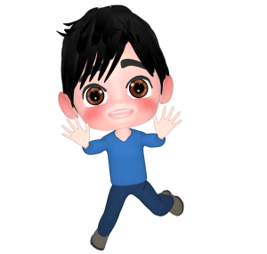 楽しく驚かせる男性のイラスト