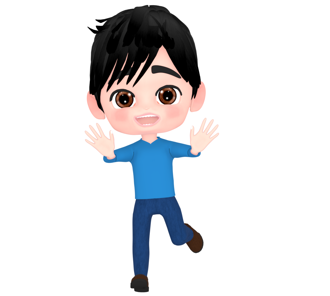楽しく驚かせる男性のイラスト