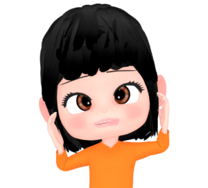 おもしろい変顔をした女性のイラスト
