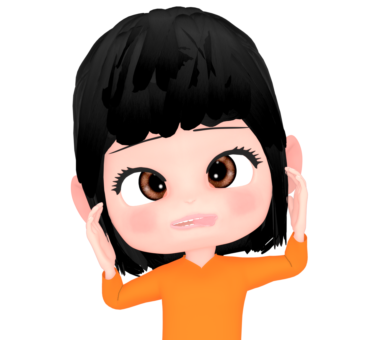 おもしろい変顔をした女性のイラスト