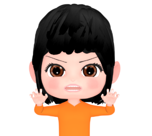 ガオーポーズをする女性のイラスト