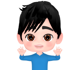 笑顔でガオー！ポーズをする男性のイラスト