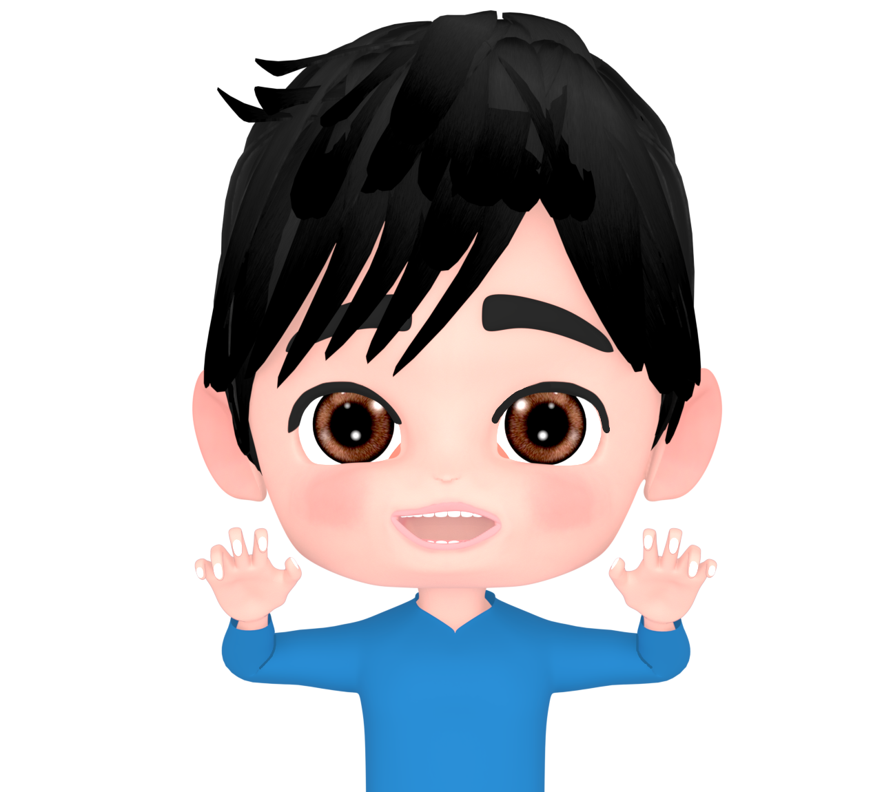 笑顔でガオー！ポーズをする男性のイラスト