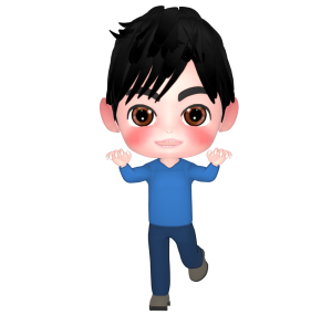 ガオーポーズで驚かせる男性のイラスト