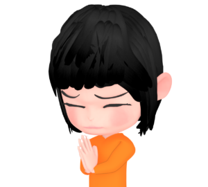 合掌をする女の子のイラスト