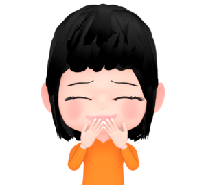 口を隠して笑う女性のイラスト