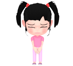 「ごめんなさい」謝る女の子のイラスト