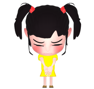 「ごめんなさい」謝る女の子のイラスト