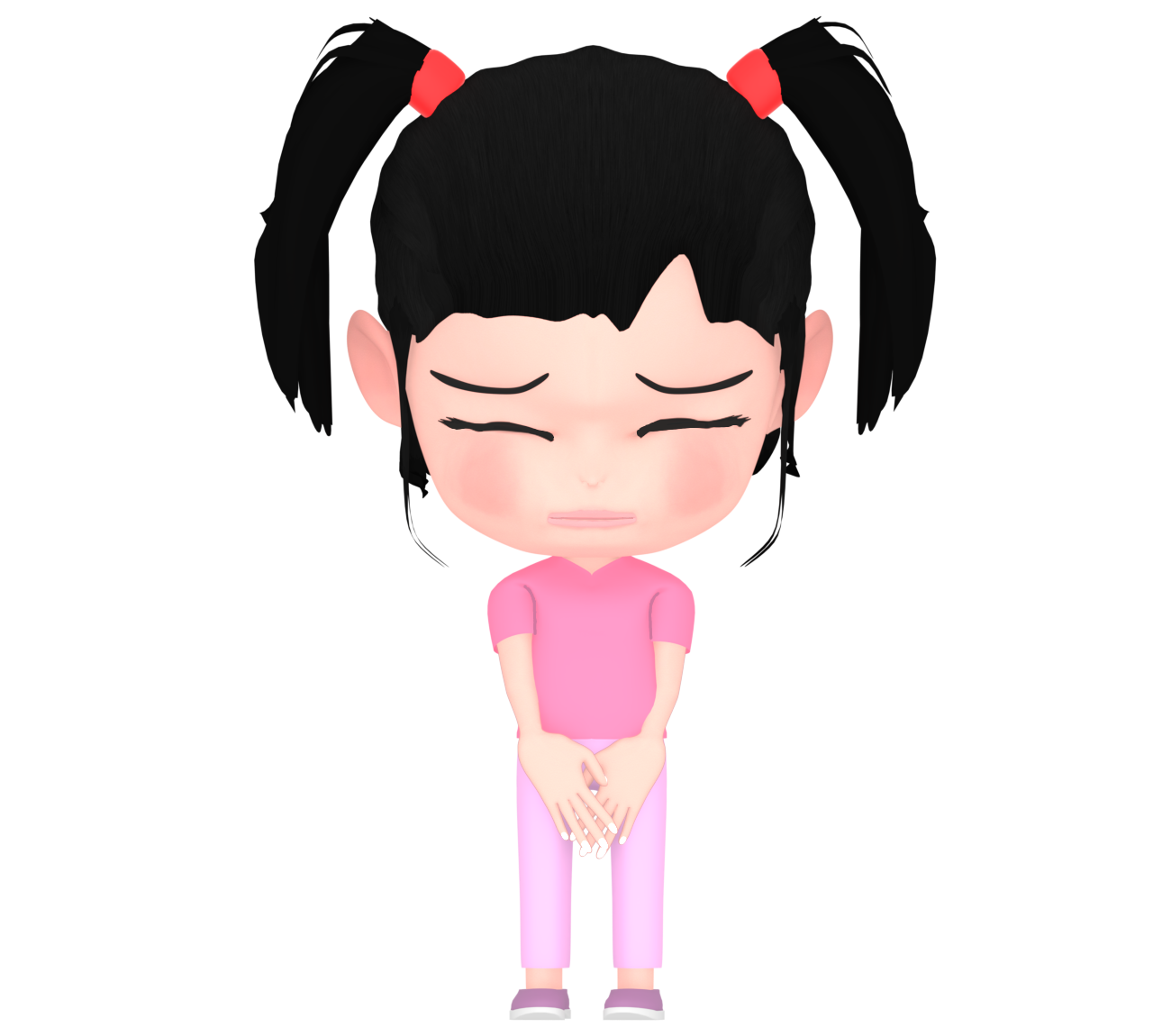 「ごめんなさい」謝る女の子のイラスト