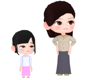 叱られる女の子のイラスト