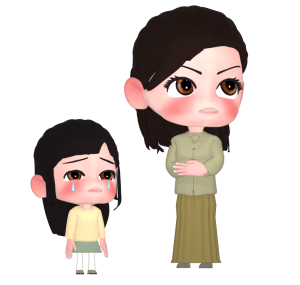 叱られる女の子のイラスト