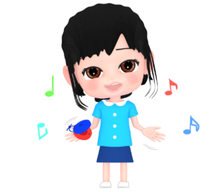 カスタネットを叩く女の子のイラスト