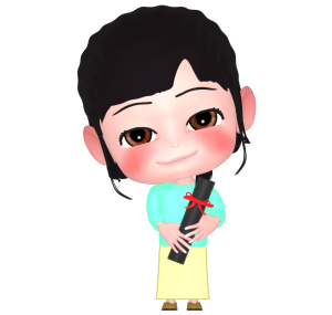 卒業証書の筒を持つ女の子のイラスト