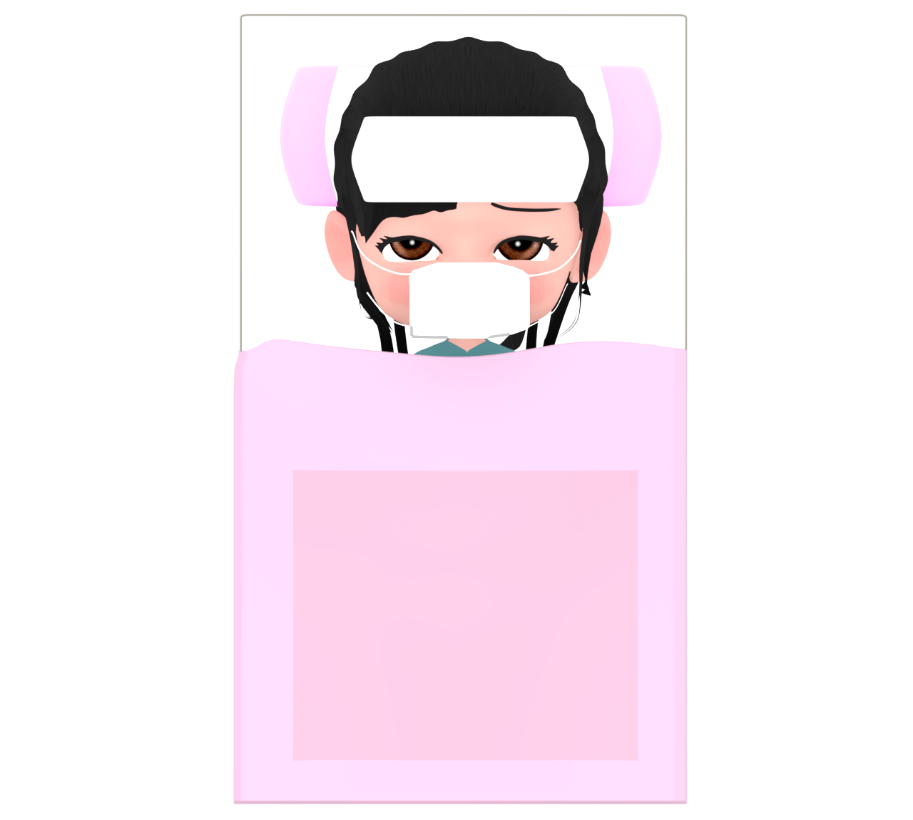 風邪で寝込む女の子のイラスト