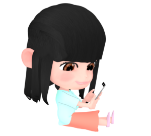 スマホで遊ぶ女の子のイラスト