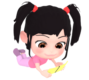 寝ながら本を読む女の子のイラスト