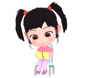 本を読む女の子のイラスト