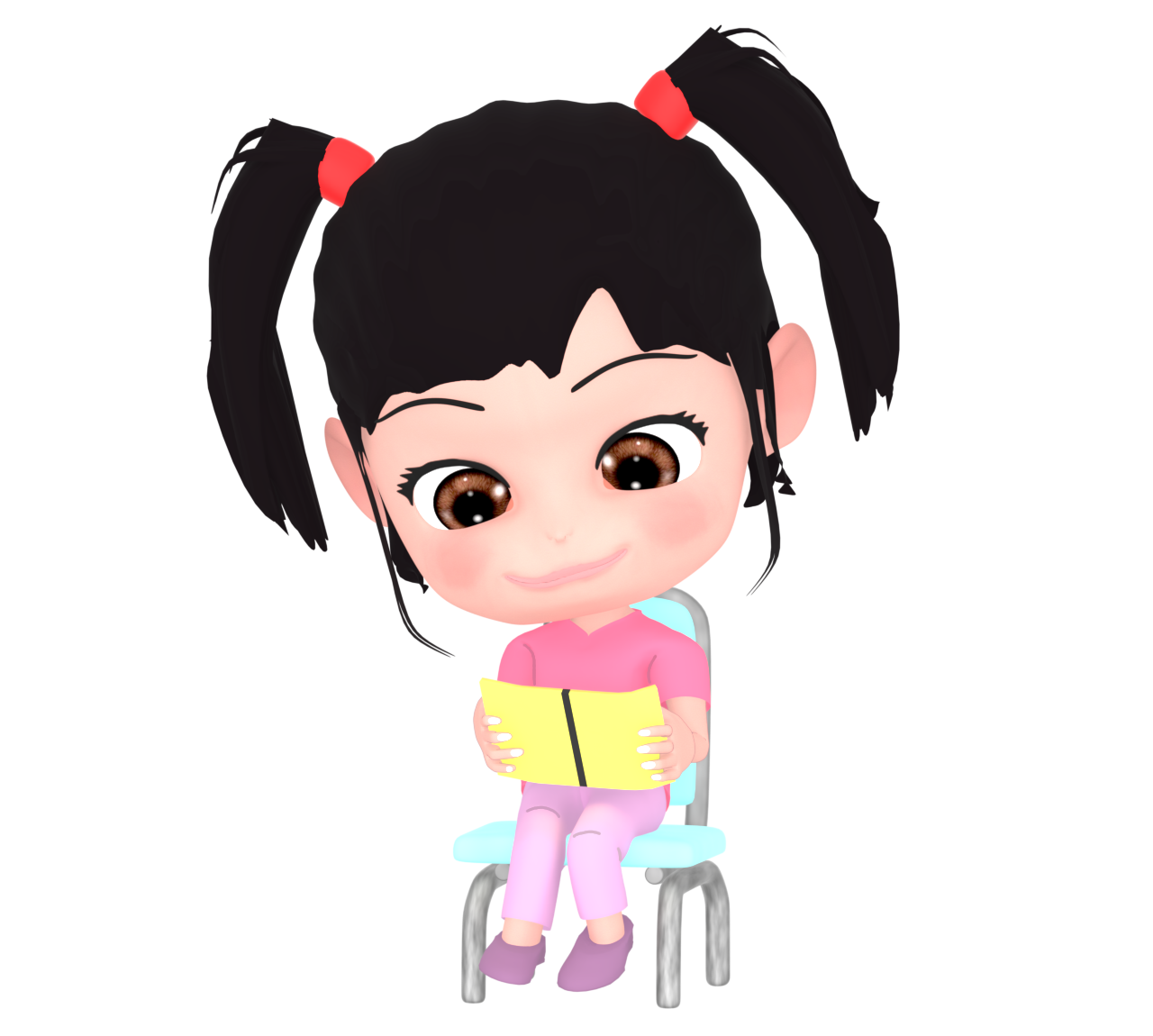 本を読む女の子のイラスト