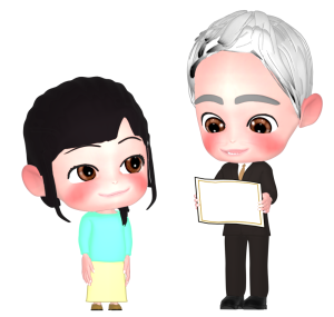 卒業証書を受け取る女の子のイラスト