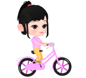 自転車に乗る女の子のイラスト