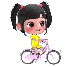 自転車に乗る女の子のイラスト