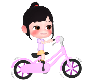自転車に乗る女の子のイラスト