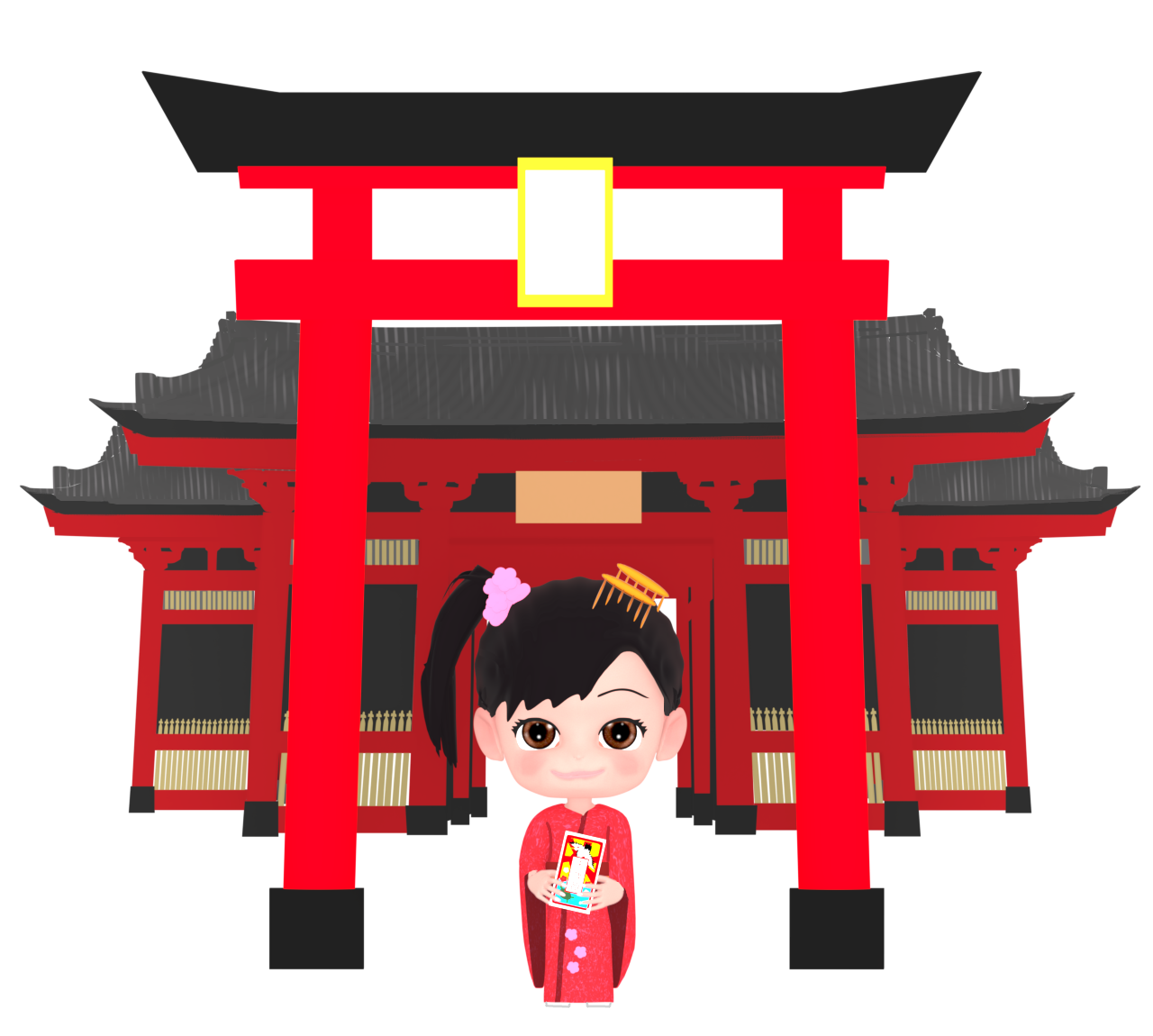 女の子の七五三のイラスト