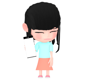 スマートフォンを見ない女の子のイラスト