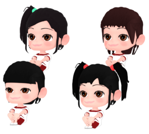 並んで体育座りをする女子のイラスト