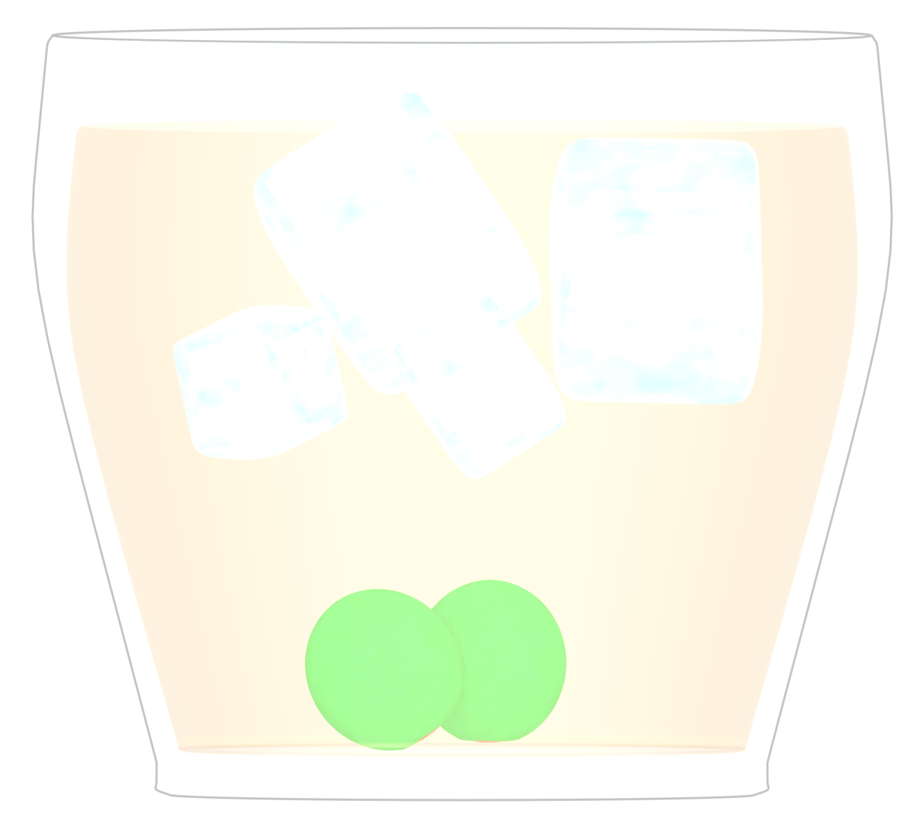 グラスに入った梅酒のイラスト