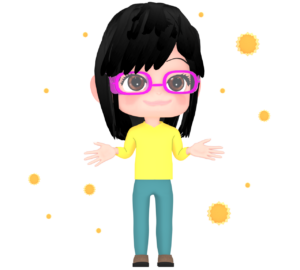 眼鏡で花粉症対策をした女性のイラスト