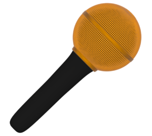 金色のマイクのイラスト