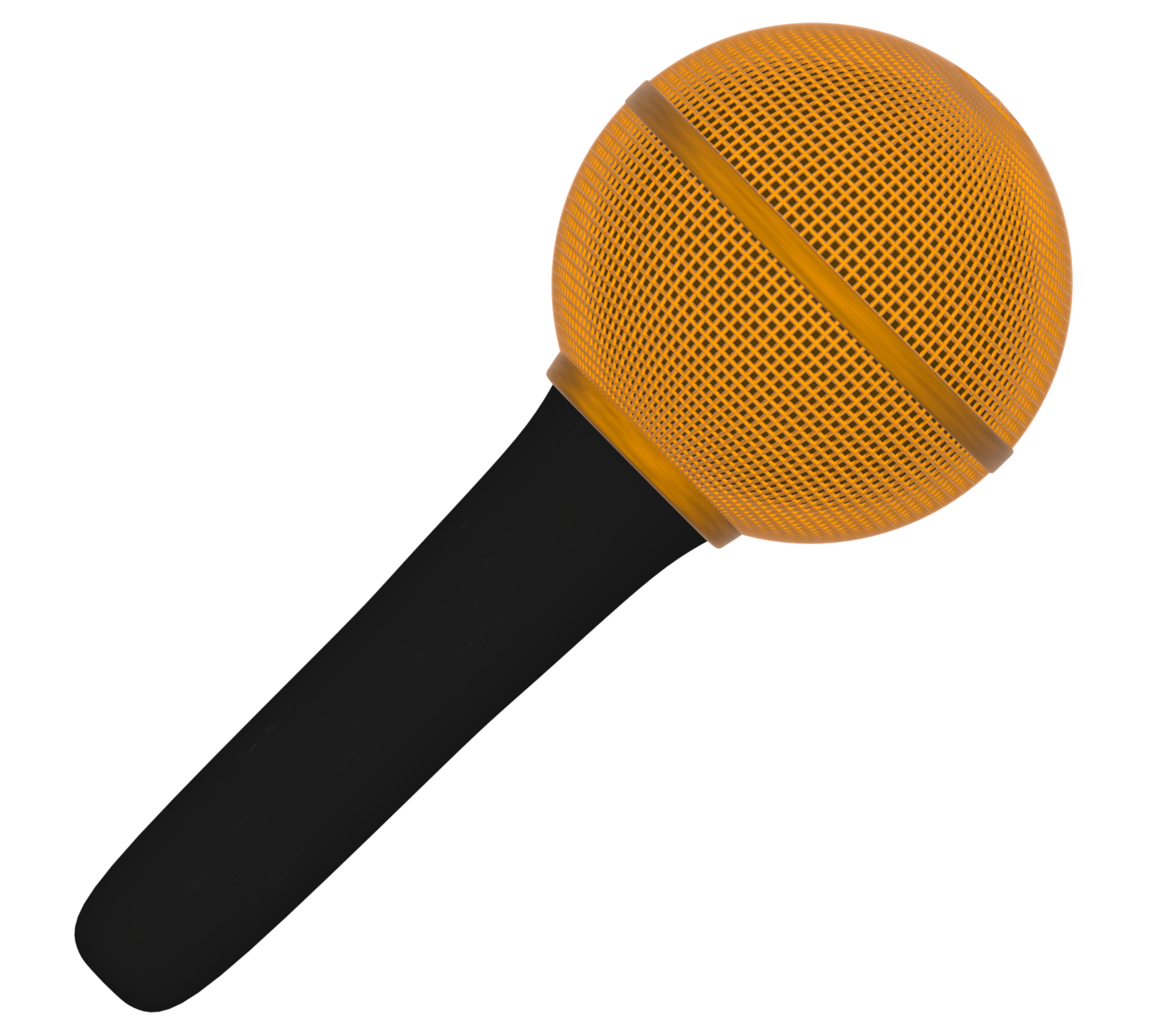 金色のマイクのイラスト