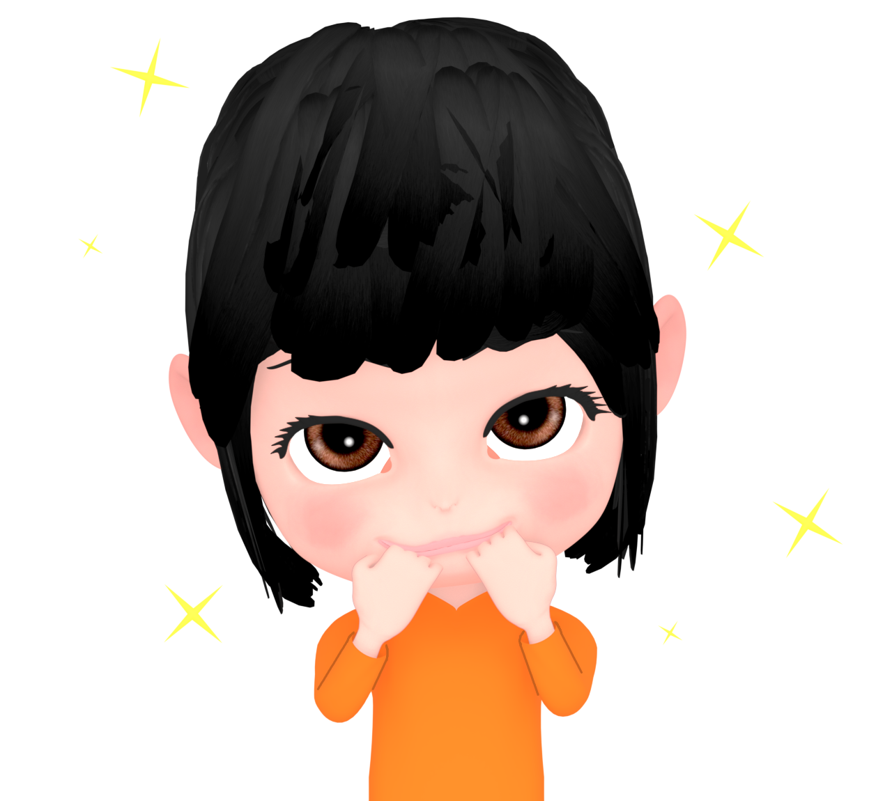 上目づかいの女性のイラスト