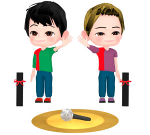 卒業をする男性アイドルのイラスト