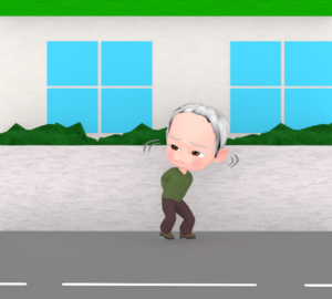 道に迷うおじいちゃんのイラスト