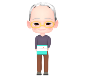 おじいちゃんがお歳暮を渡すイラスト