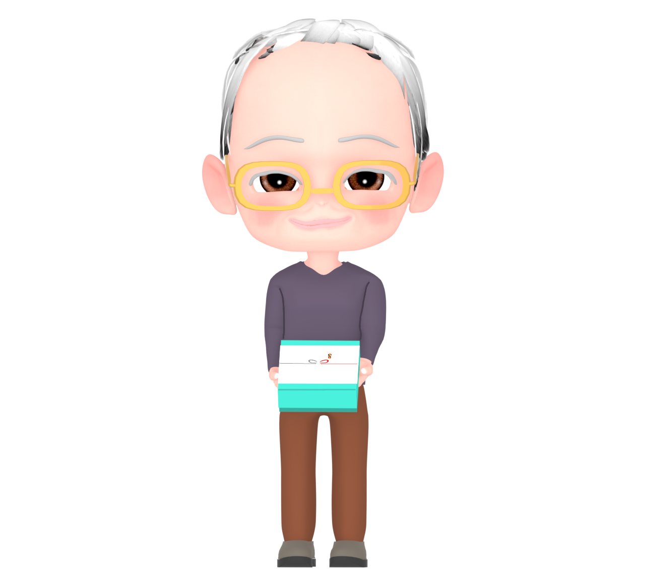 おじいちゃんがお歳暮を渡すイラスト