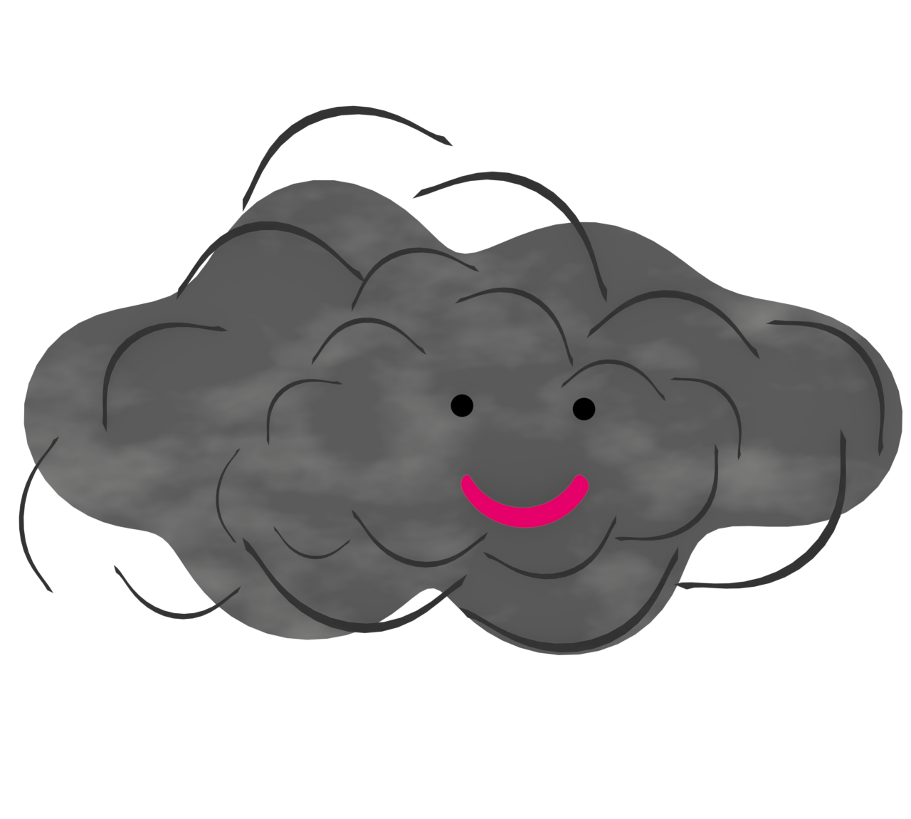 灰色のかわいい雲のイラスト