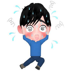 大混乱の男性のイラスト