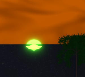 グリーンフラッシュのイラスト